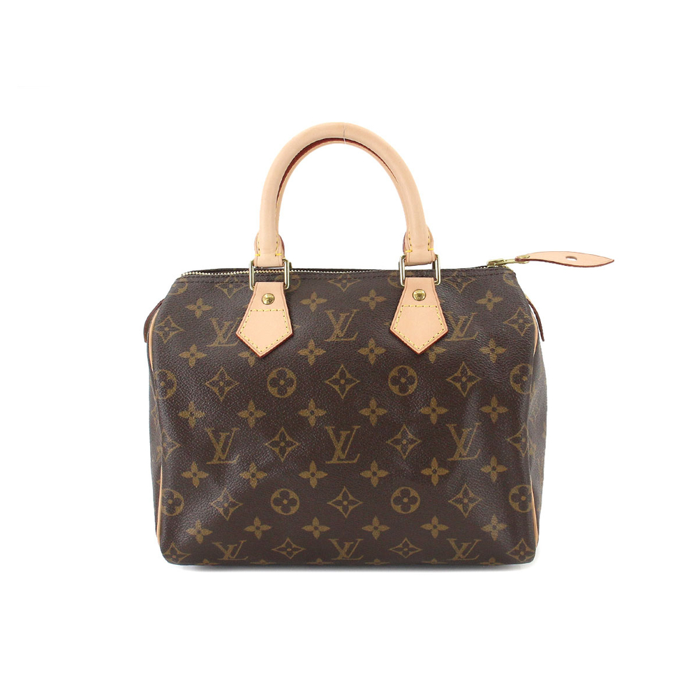Louis Vuitton Monogram Speedy 25 Brown Gold Metal Fittings